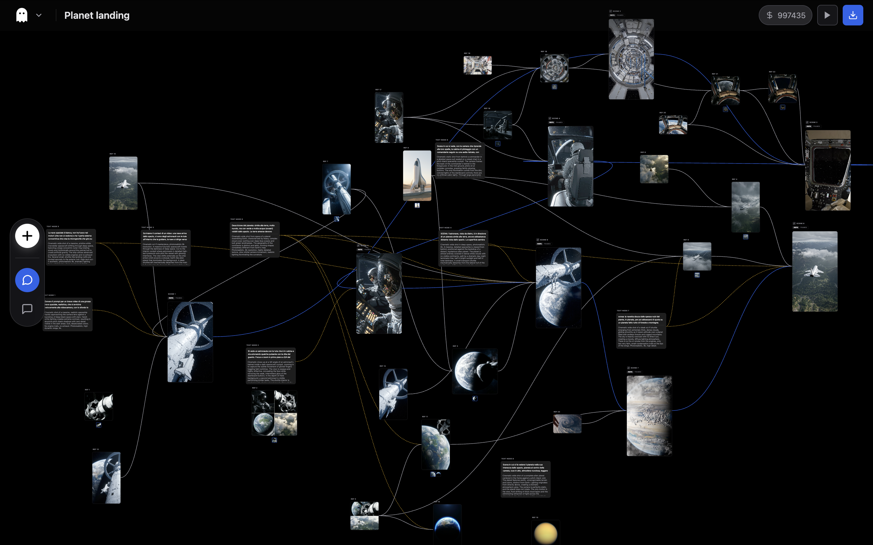 Node Graph Blueprint for Space Scene