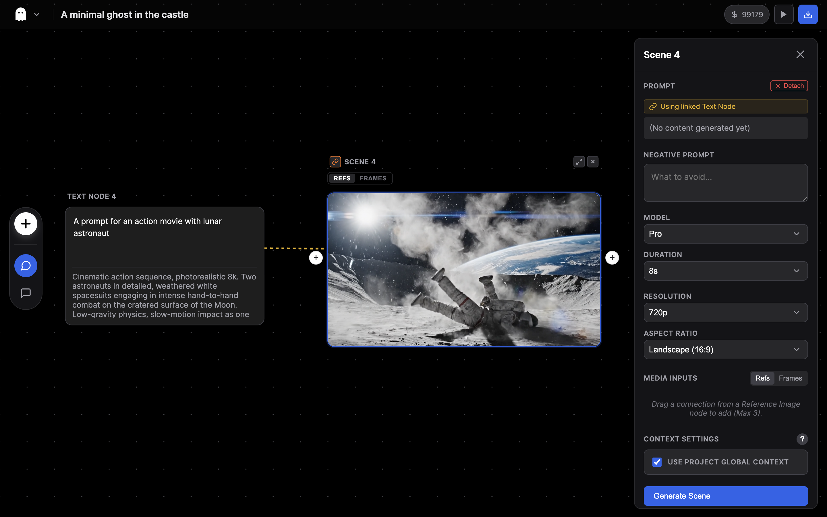 Screenshot del Nodo Scena